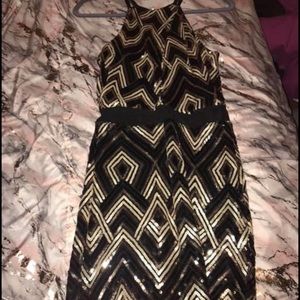 Multi-Colored Gold Sequin Dress